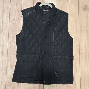 Fried Denim Men’s Quilted Black Zip/Snap Up Vest Size Medium
